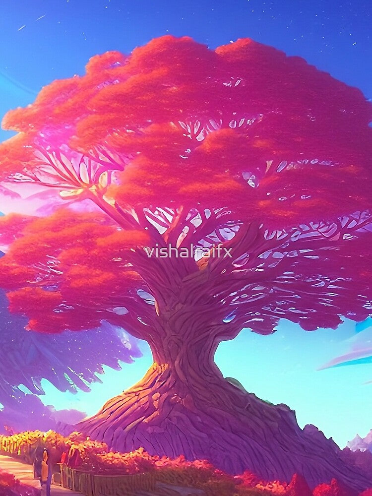 Colorful surreal landscapes scenery with vibrant colors 4 beautiful tree by vishalraifx