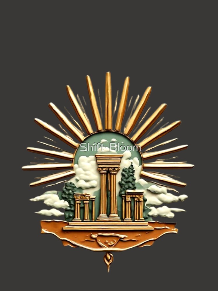 Golden Sunburst with Ancient Roman Colosseum | Elysium Echoes Icon 01 by Shift-Bloom