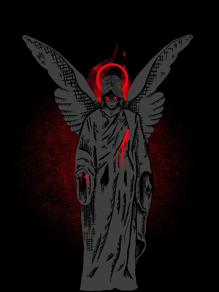 Gothic Angel Wings Tee, Unisex Heavy Cotton T-Shirt, Edgy Graphic Tee, Alternative Fashion, Unique Gift - Streetwear men - Streetwear women by UsandCoDesigns