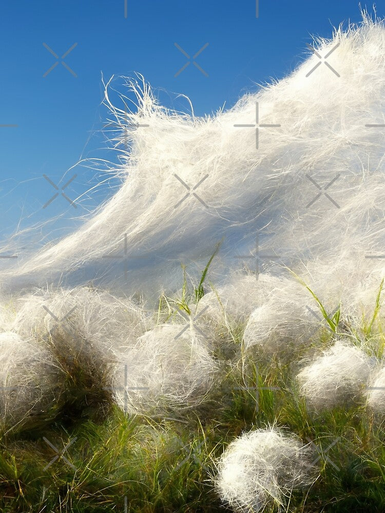 cotton balls on a windy field by Mike Kiev art