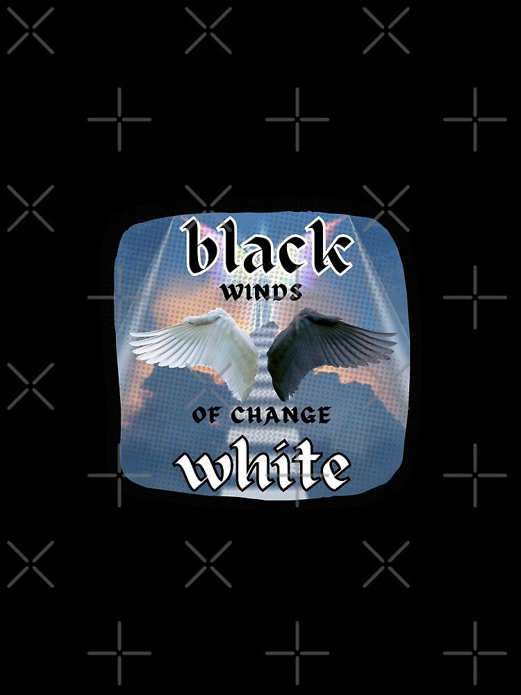 Dark Grunge Streetwear Aesthetic - Black White Wings by Digitalme Designs
