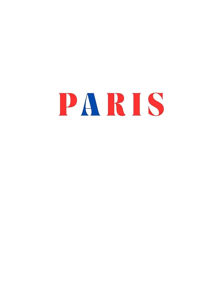 Paris Red and Blue Letters French Text by JeSuisAgnes