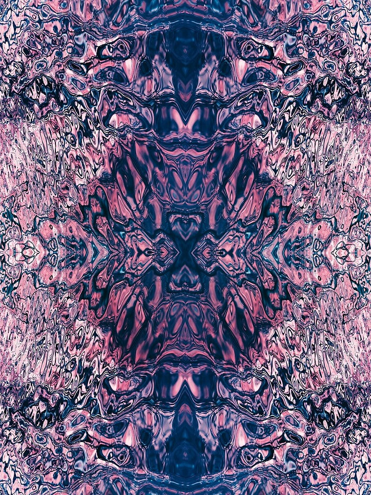Symmetrical design in pink and blue by Psilographics