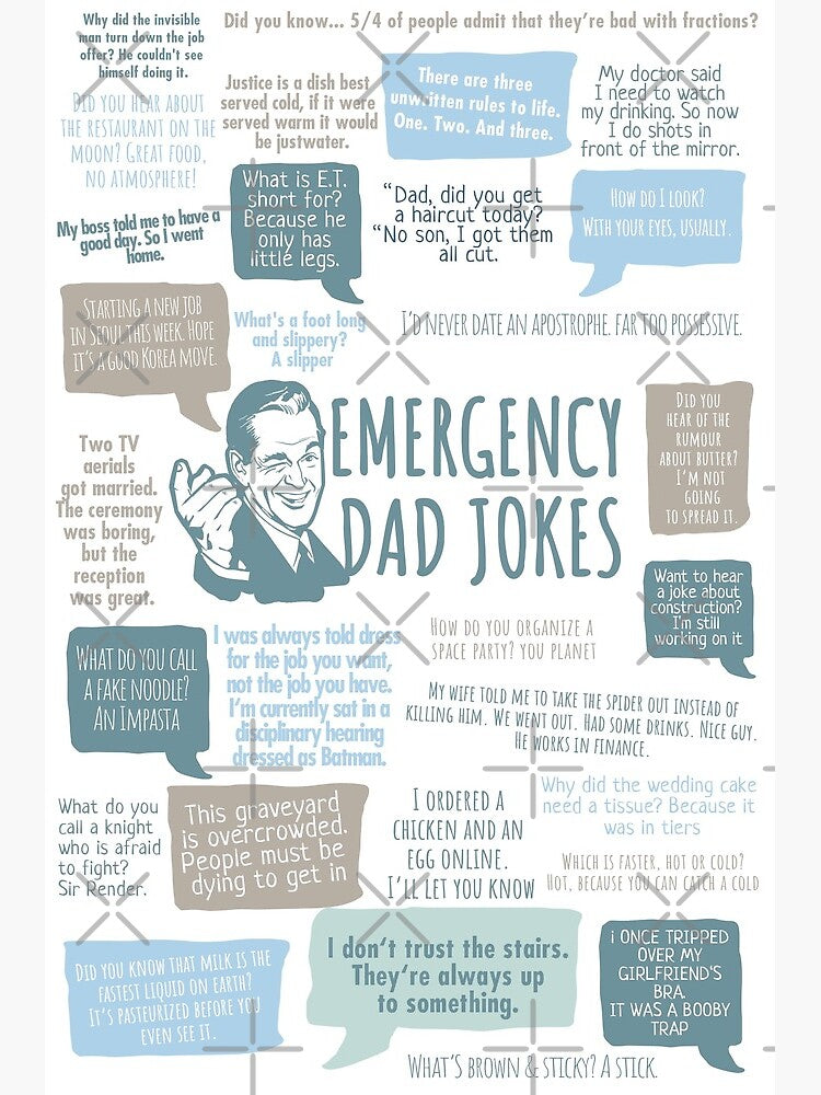 Emergency Dad Jokes Funny Father's Day Card by Nerd Shizzle