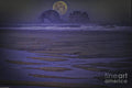 Full Moon Over Twin Rocks Print Unisex , , , Long Sleeve Tee