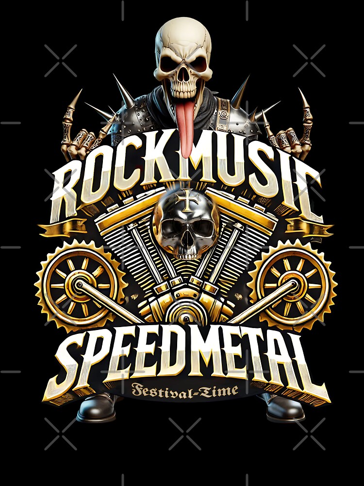 Rock music, speed metal, skull, engine block, festival time by Segasprojects