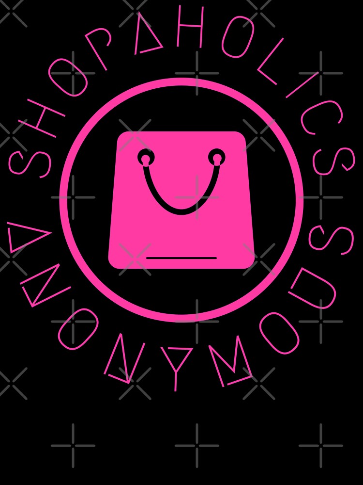 Shopaholics Anonymous logo on purple by shmupod