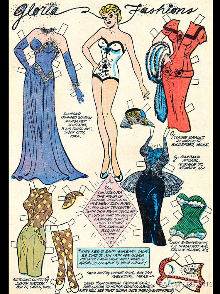 Gloria Fashions (1956) - Vintage Paper Doll by SALON DES ARTS