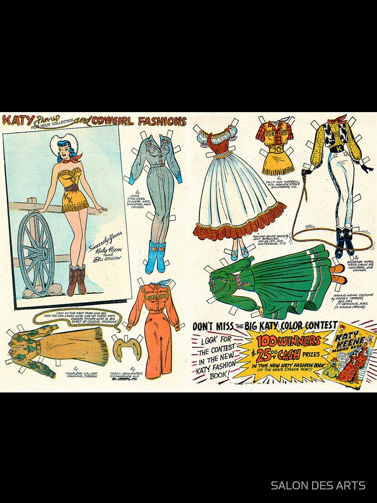 Katy Pin Up and Cowgirl Fashions (1955) - Vintage Paper Doll by SALON DES ARTS