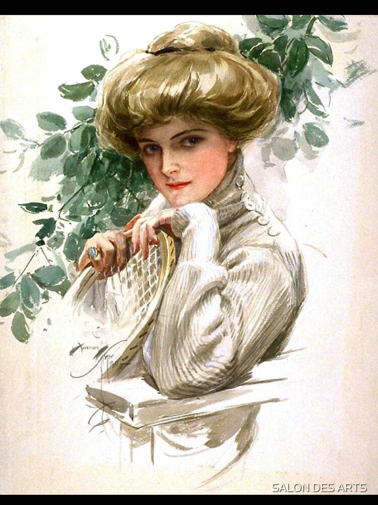 Woman with Tennis Racket (1911) - Harrison Fisher by SALON DES ARTS