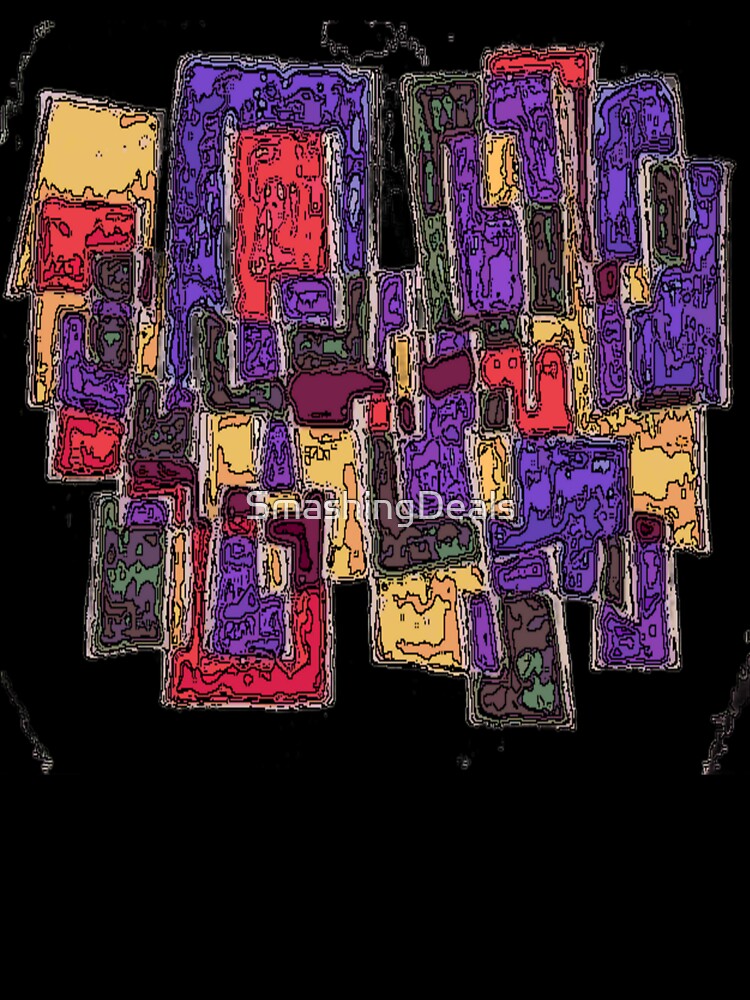 cityscape cubism poster colorful geometric abstract design by SmashingDeals