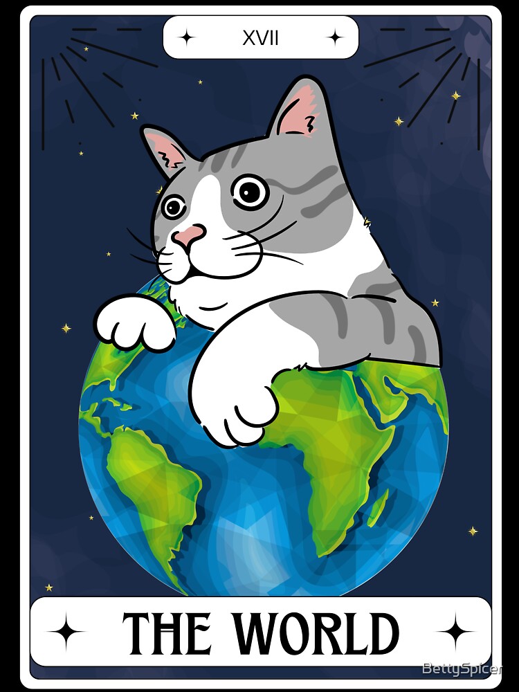 Tarot Card Tabby Cat The World by BettySpicer
