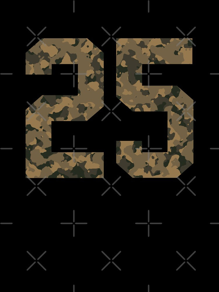 Army Camouflage Number 25 - Sports Numbers by NECHSTORE