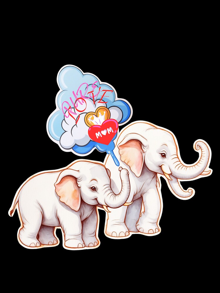 Pure love elephant mom& child by RoseAIArtRhythm
