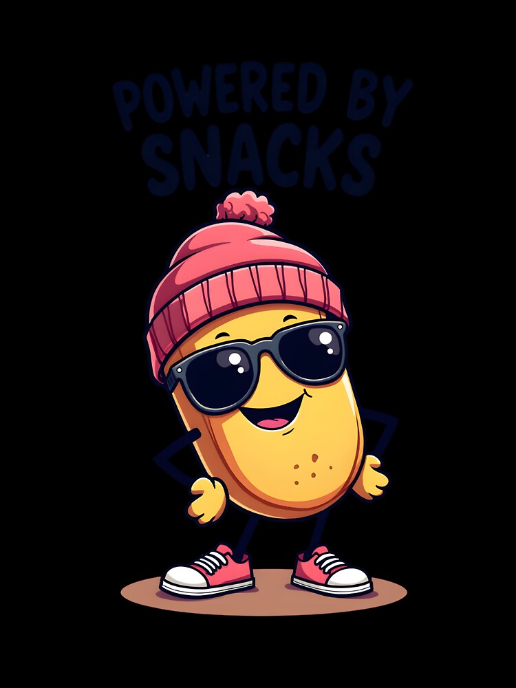 Powered by Snacks – Funny Food Lover T-Shirt by LR Vibe Studio