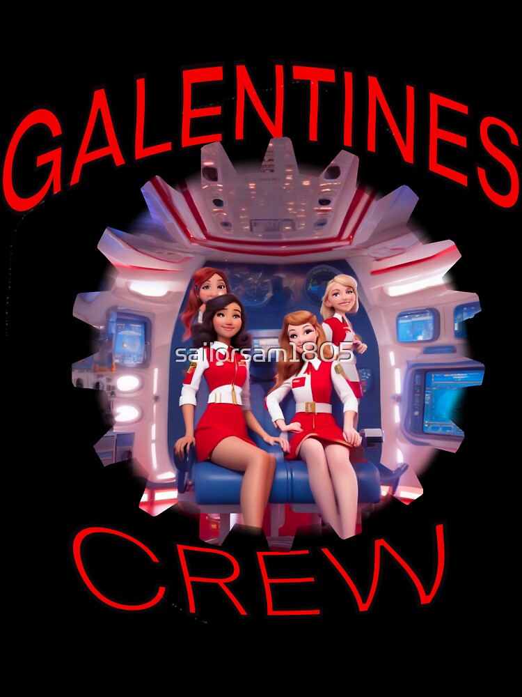 Cartoon Style Cool Victorian submarine US Navy American Girls Galentines crew on submarine on Galentines day and Galentines party, gift idea for Galentines day by sailorsam1805