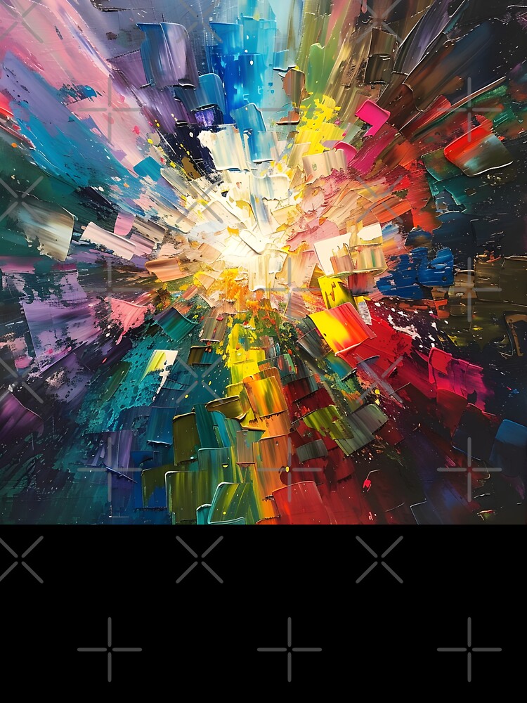 Abstract sunburst painted print by dcrc