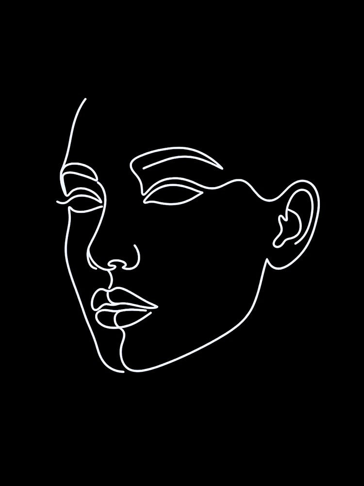 Minimal Line Art Face by Stickersdevelop