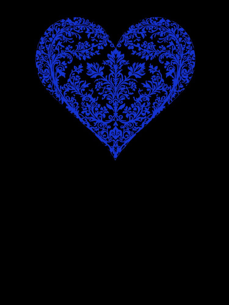 Valentine's Day Heart Boyfriend Girlfriend Blue Floral by SStarDesigns