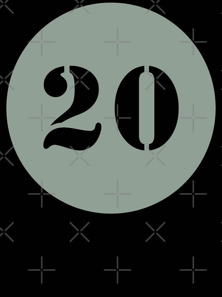 Number Twenty (20) in Olive Green Circle by Ching Teoh