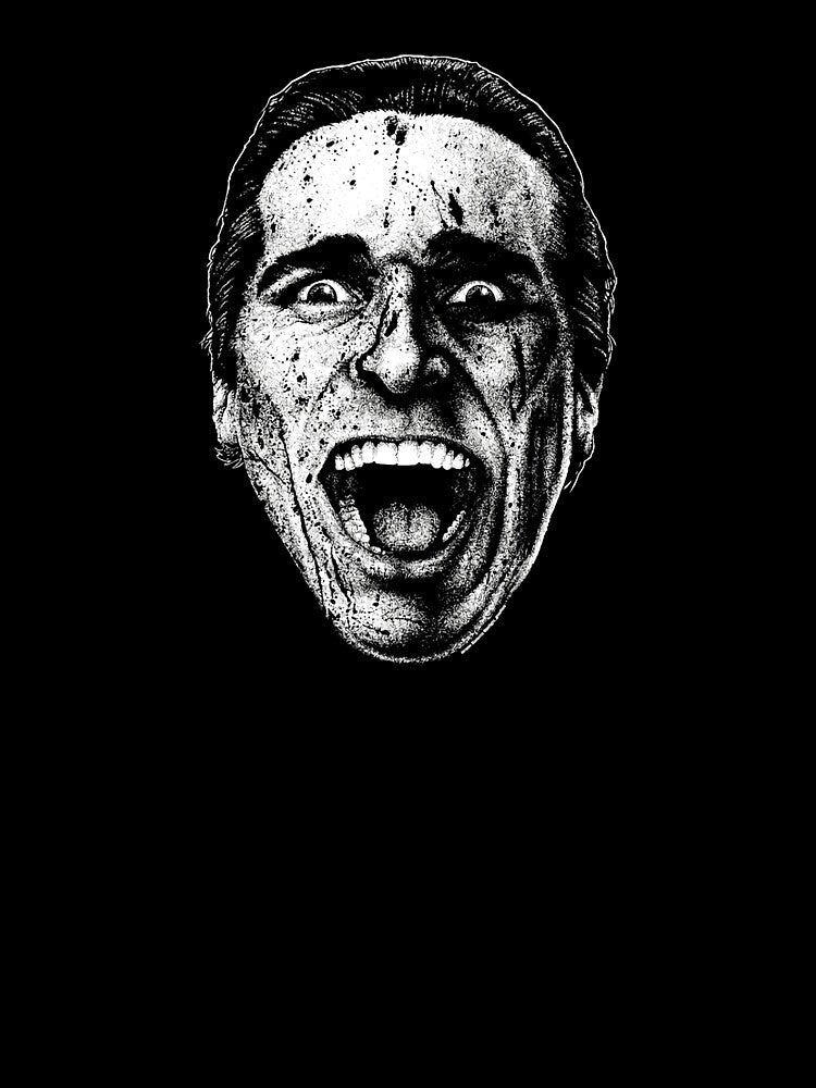 American Psycho Screaming Face Sketch Style by Adenahilton