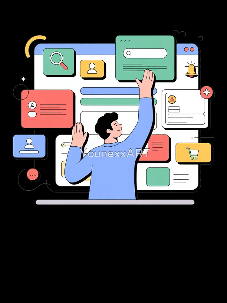 Man Building Online Store From 0 to Success by YounexxART