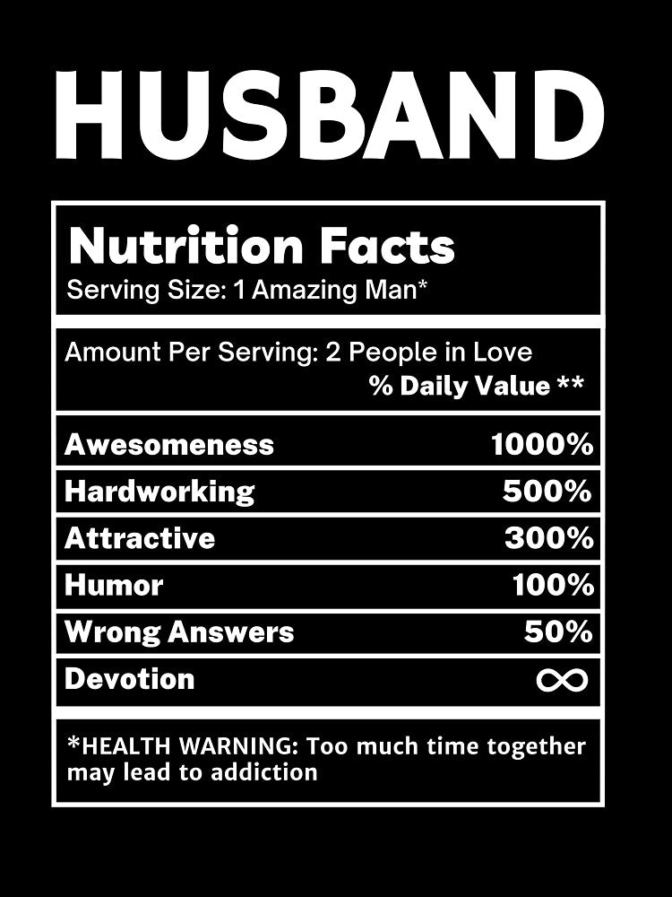 Husband Funny Nutritional Facts Gifts by SpeakSarcasm