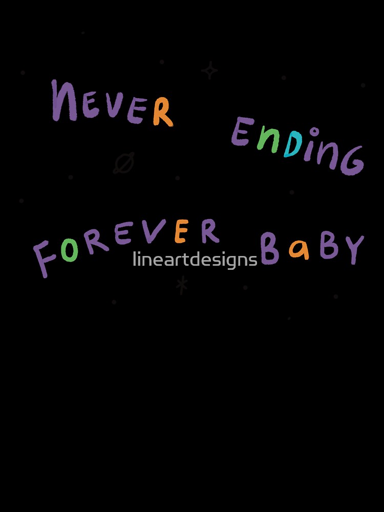 Never Ending Forever Baby Colorful Text Black Stars by lineartdesigns