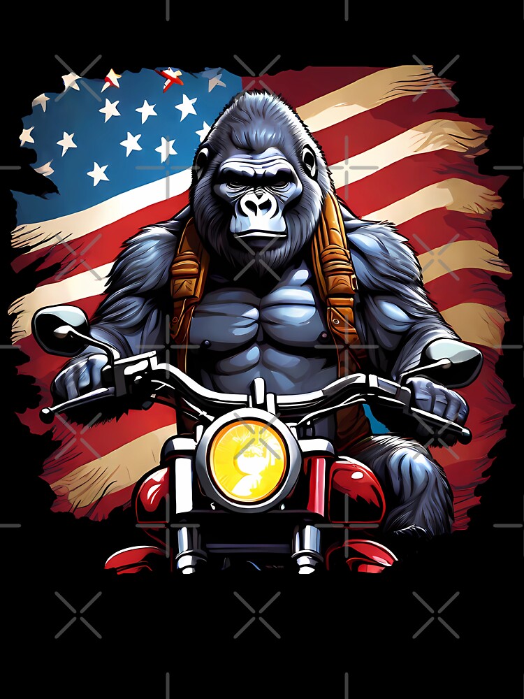 American Roadtrip: Gorilla on an Indian Motorcycle by studiojer