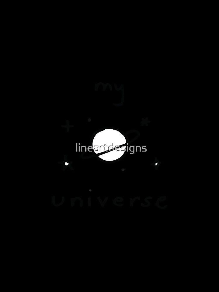 My Universe Doodles Black Outline on Light Moss by lineartdesigns
