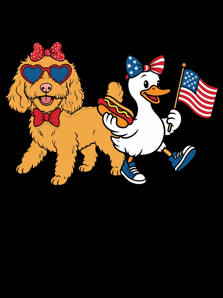 Girls Fourth of July Dog and Duck by KroghDs