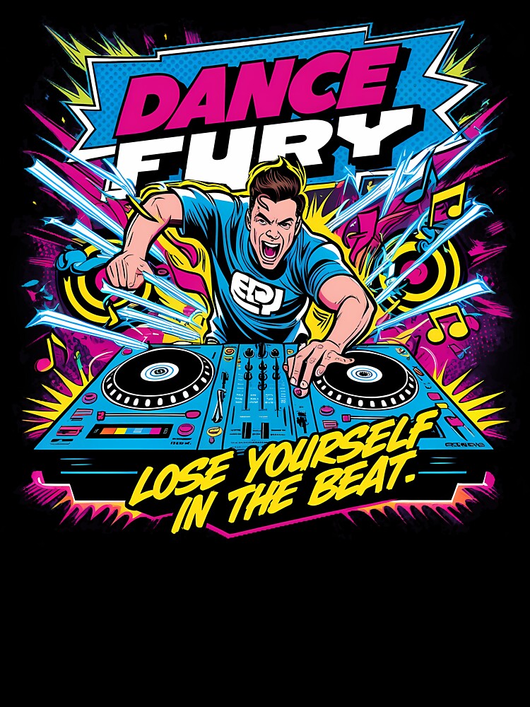 EDM Dance Fury DJ Graphic – Lose Yourself in the Beat Design by BNCH44