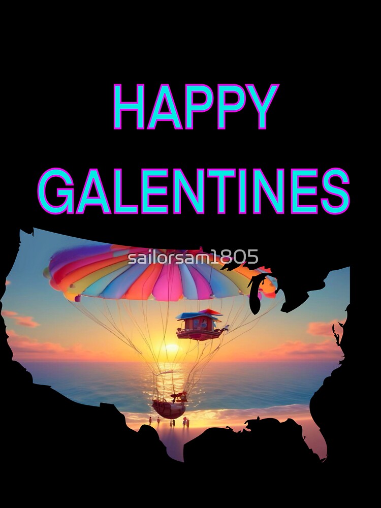 Parachuting happy Galentines card, perfect gift idea for Galentines day by sailorsam1805