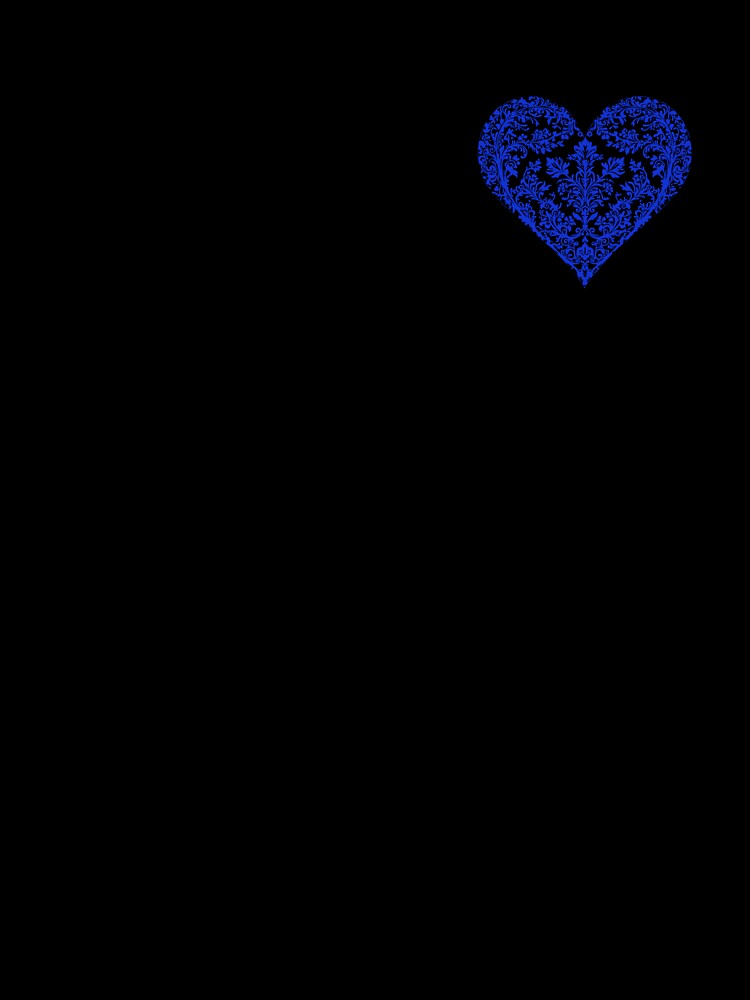 Valentine's Day Heart Boyfriend Girlfriend Blue Floral Pocket by SStarDesigns