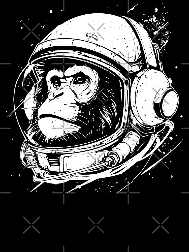 Chimpanzee Monkey Astronaut Space Vintage by trajeado14