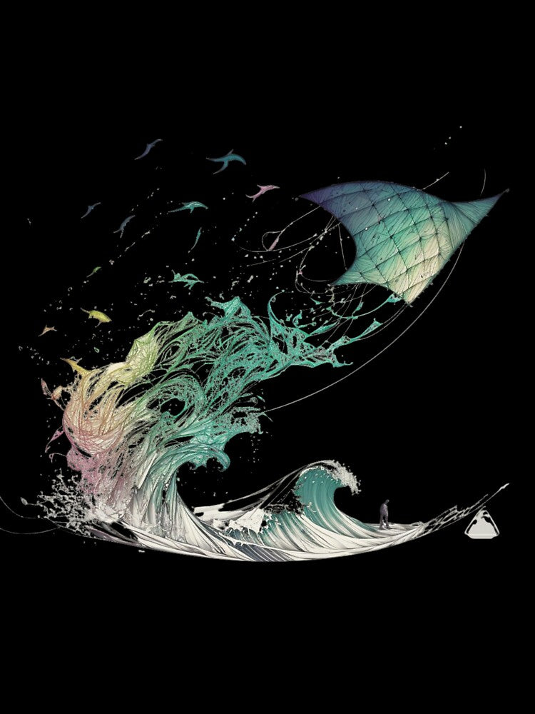 line art wave kite by Richstd