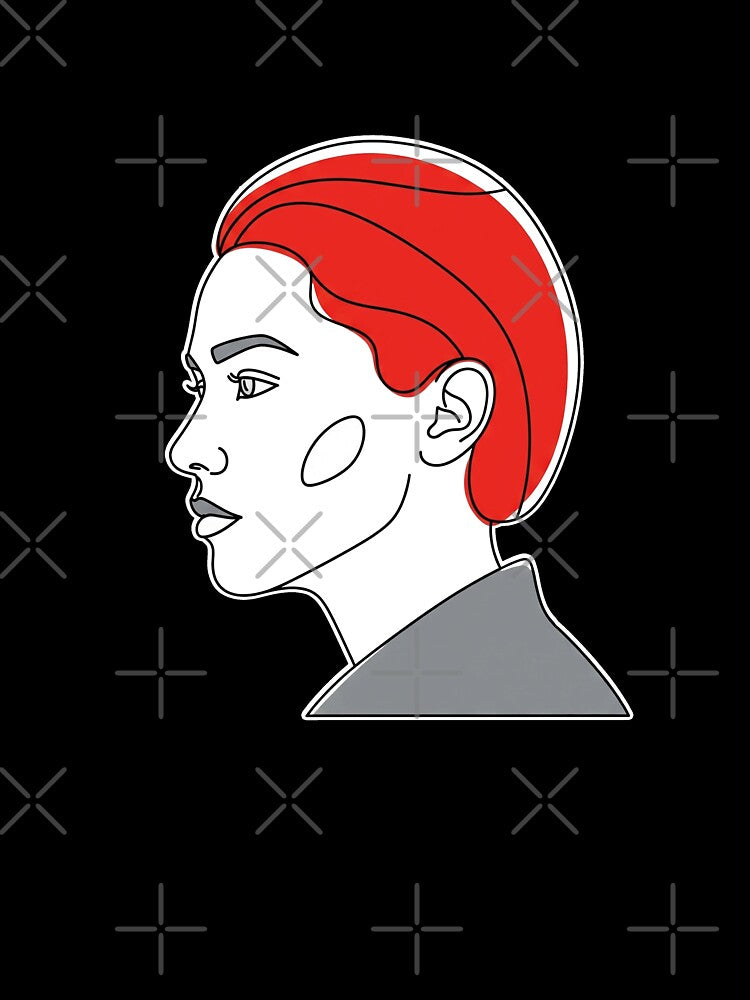 Minimalist Line Art Portrait by Pikamuu