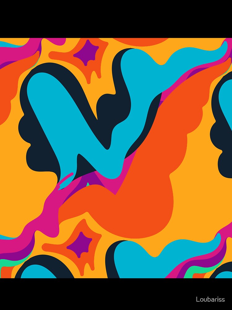 Hand-Drawn Psychedelic Groovy Art - Retro Vibes Collection by Loubariss