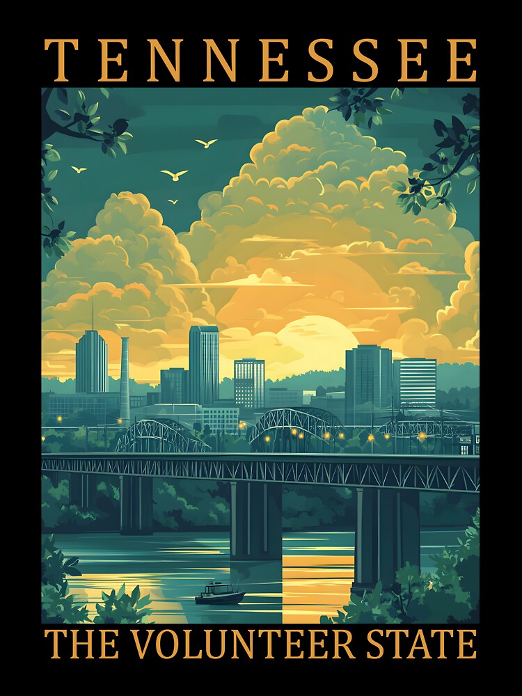42 Tennessee Travel Poster by Lucy Goosy Art