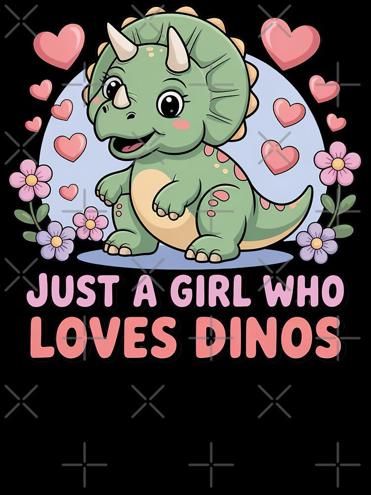 Cartoon Dinosaur, Just A Girl Who Loves Dinos by graphic-genie Unisex , , , Long Sleeve Tee