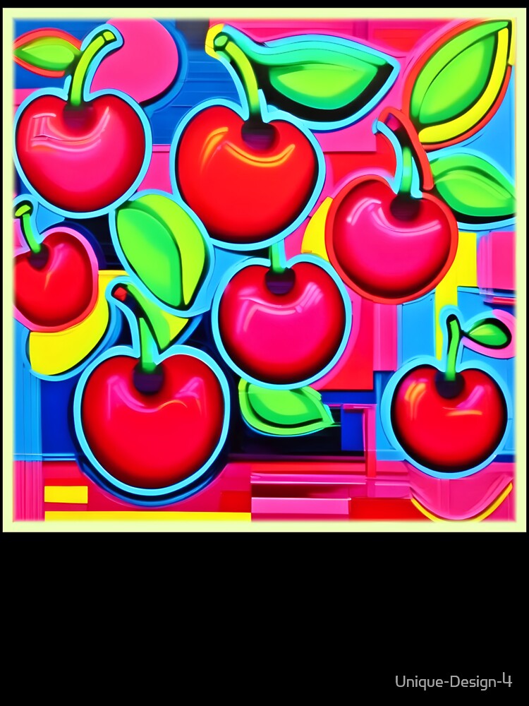 Pop Art Cherry Burst by Health And Fitness Posts e-Store Unisex , , , Long Sleeve Tee