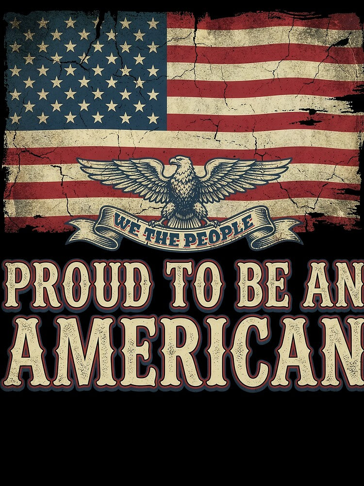 We The People Proud American Vintage Eagle Flag by Edgestone Graphics