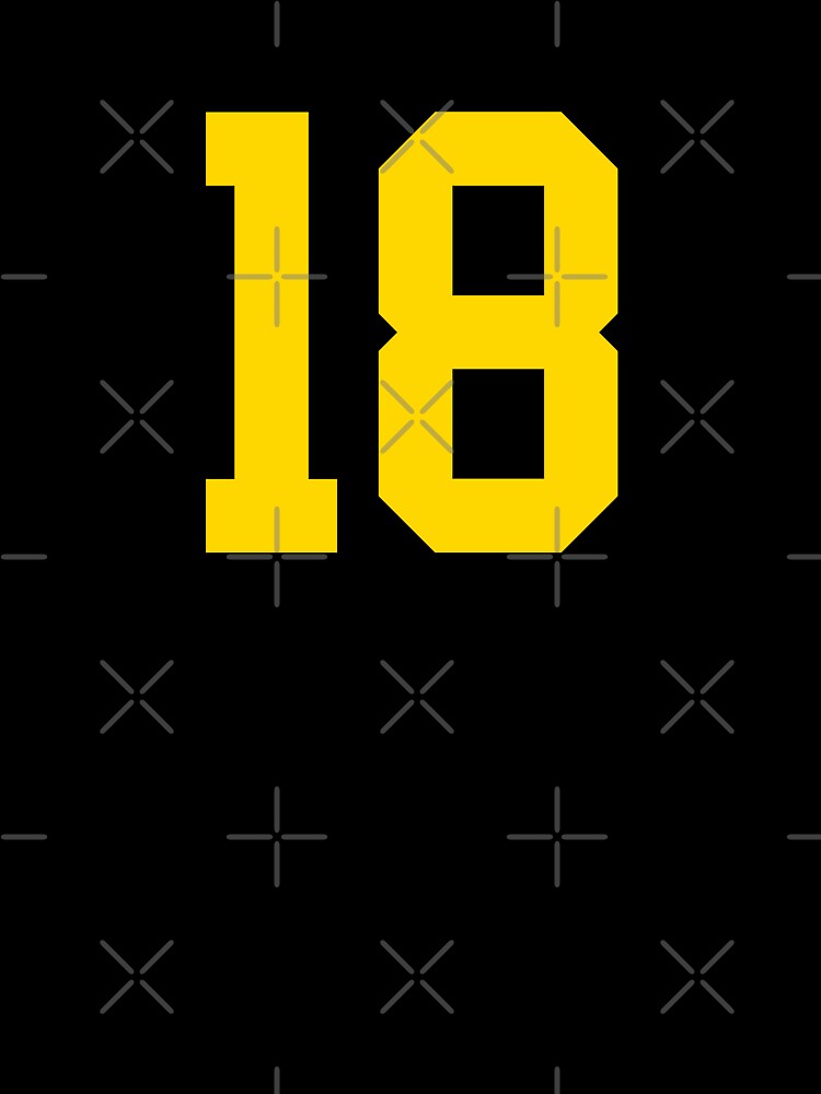 Bold Yellow Sports Number 18 by NECHSTORE