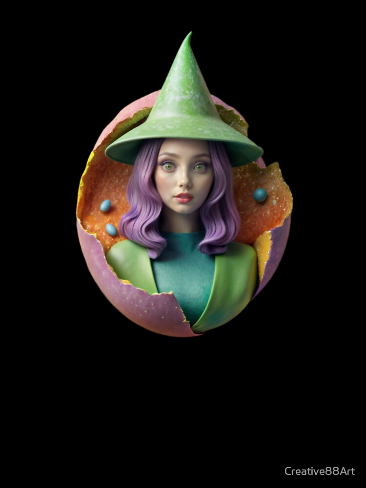 Halloween collage with woman in hat by Creative88Art