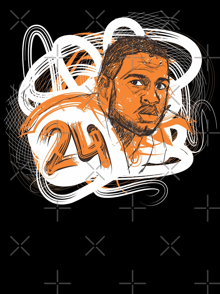 Nick Chubb From Browns Portrait With Brown Background by Hit-Fun