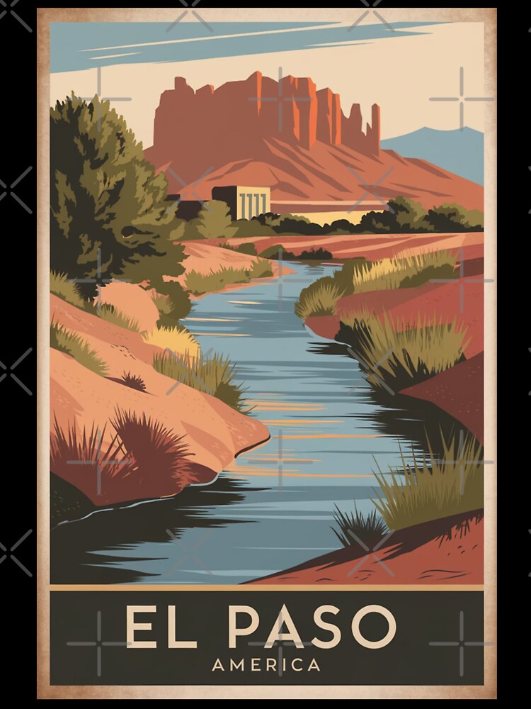 El Paso Vintage Travel Poster by TravelerRat