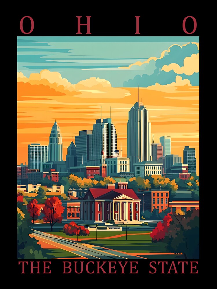 35 Ohio Travel Poster by Lucy Goosy Art