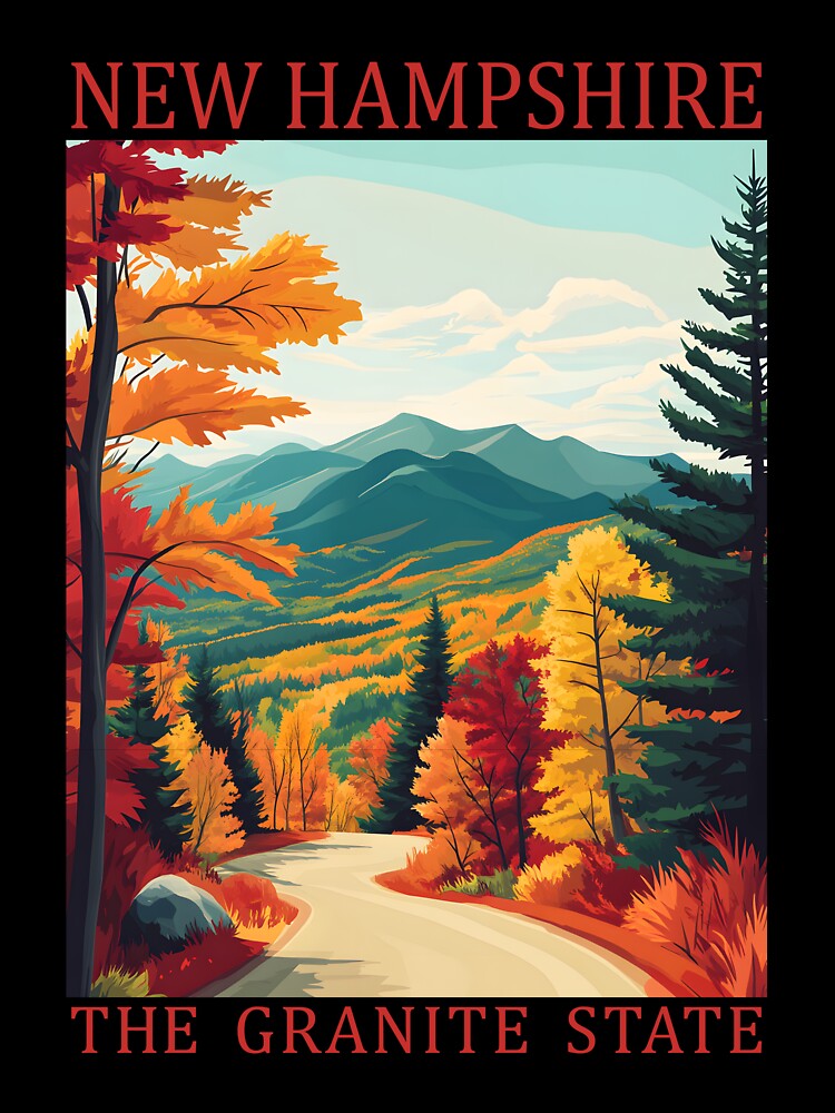 29 New Hampshire Travel Poster by Lucy Goosy Art