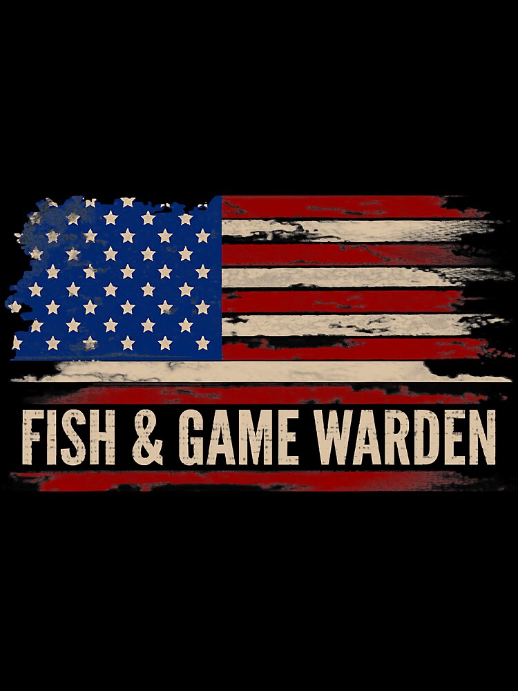Vintage Fish Game Warden American Flag by SkyCloudBlue