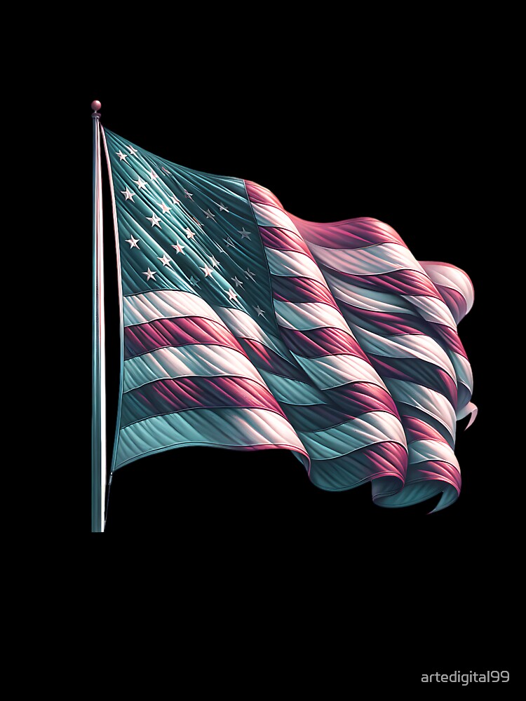 American Flag Pride – Vintage USA Patriotic Artwork by artedigital99